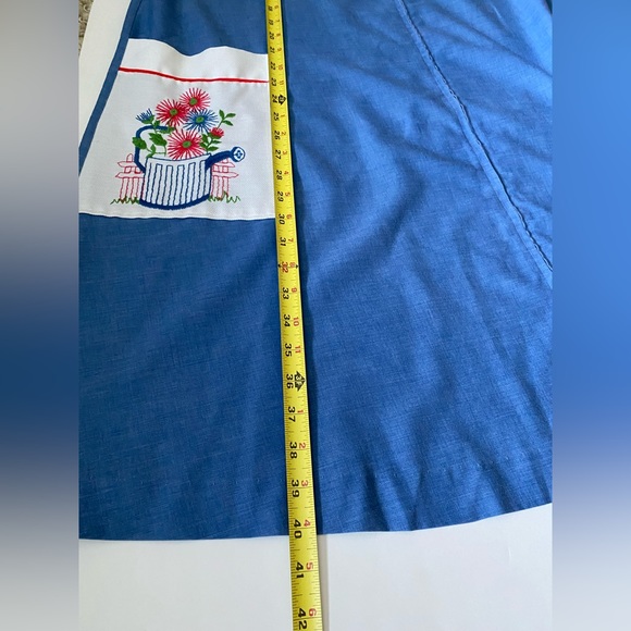 Komar 70s vintage house blue sleeveless dress robe women’s size M/L - Picture 6 of 12